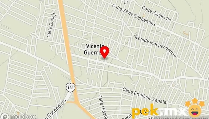 mapa de Agencia Municipal Vicente Guerrero Oficina de gobierno local en Vicente Guerrero