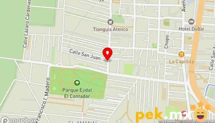 mapa de Aqua Azul Compañía suministradora de agua en San Salvador Atenco