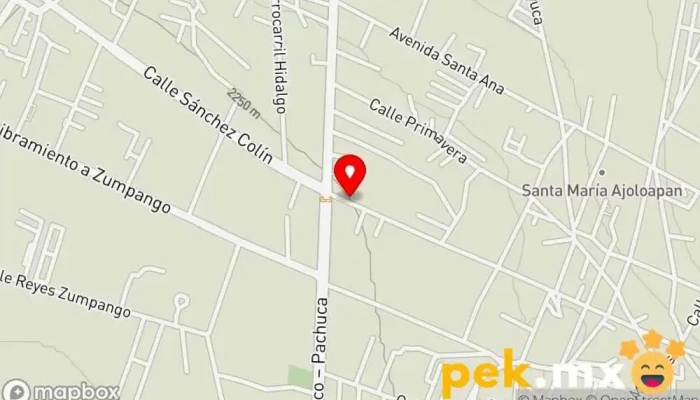 mapa de Autoelectrica Medina Suc. Sta Maria Ajoloapan Tecamac Tienda de repuestos para automóviles en Santa María Ajoloapan