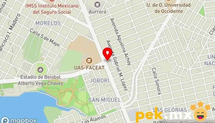 mapa de AutoSin Taller electrico y refrigeracion, venta de luces led Taller de reparaciones eléctricas en Guamúchil