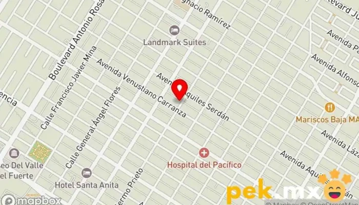 mapa de Caseta de Llaves Rafa Cerrajero en Los Mochis