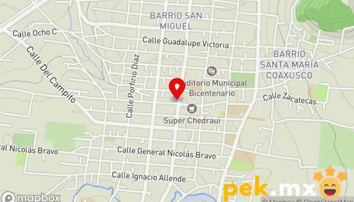 mapa de Central Servicio de reparación de electrodomésticos, Planta de refrigeración, Electricista, Fontanero en Capulhuac de Mirafuentes