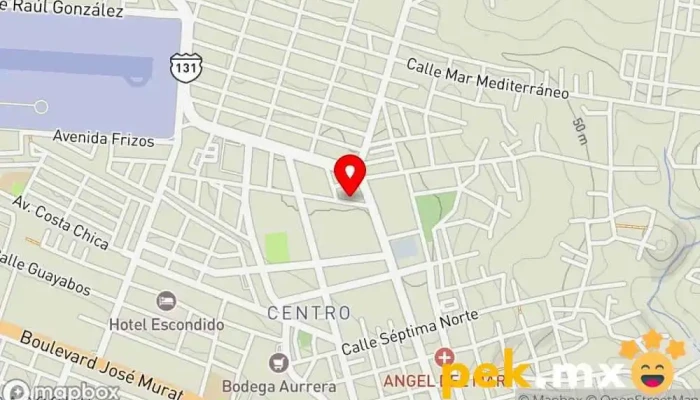 mapa de CENTRO automotriz RODMAR Servicio de reparación de sistemas eléctricos para automóviles, Taller mecánico en Puerto Escondido