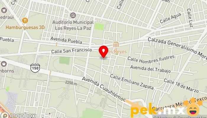 mapa de Centro Electrico Los Reyes Tienda de electricidad en Los Reyes Acaquilpan