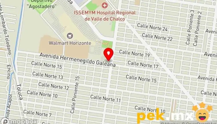 mapa de CFE Auto 24 HRS. Oficina del gobierno federal en Valle de Chalco Solidaridad