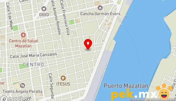mapa de CFE Compañía eléctrica en Mazatlán