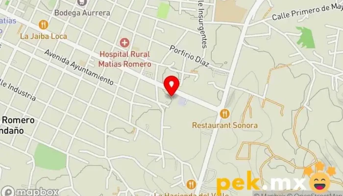mapa de Comisión Federal de Electricidad Oficinas de empresa en Matías Romero Avendaño