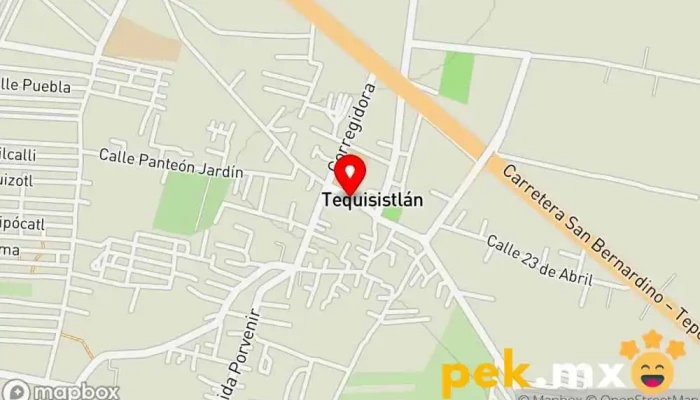 mapa de Delegación Municipal Tequisistlán Compañía suministradora de agua, Gobierno, Oficina de gobierno local en Tequisistlán