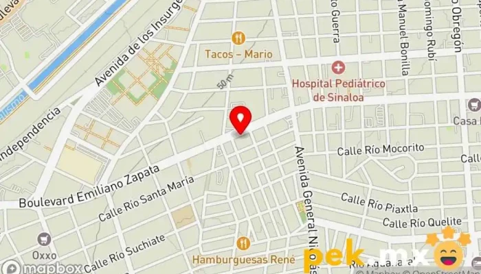 mapa de Eléctrica Valenzuela Tienda de electricidad en Culiacán Rosales