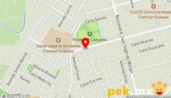 mapa de Ferretería plomería y electricidad Ferretería en Guasave