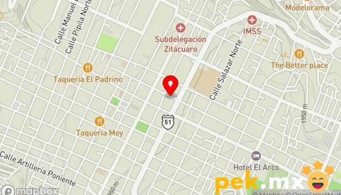 mapa de HERMAR Electrica Tienda de electricidad, Tienda de artículos para el hogar en Zitácuaro