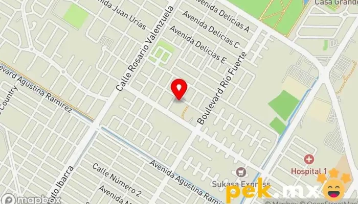 mapa de Ingenieria DEM Compañía eléctrica en Los Mochis