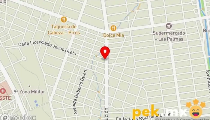 mapa de Instalaciones Esveden Contratista de acabado de interiores, Electricista en Culiacán Rosales