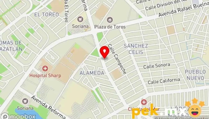 mapa de IPEM SOLAR - Energía Solar y Proyectos eléctricos Proveedor de equipos de energía solar, Equipos y soluciones de energía en Mazatlán