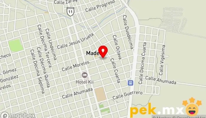 mapa de JMAS MADERA Compañía suministradora de agua en Madera