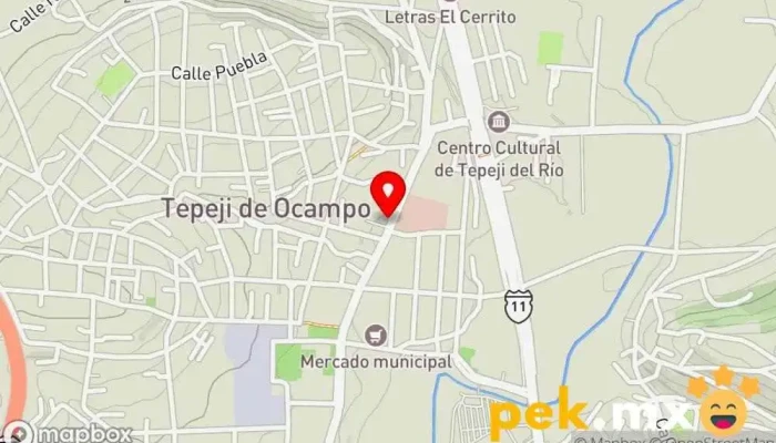 mapa de La Ksa del Electricista Ferretería en Tepeji del Río de Ocampo