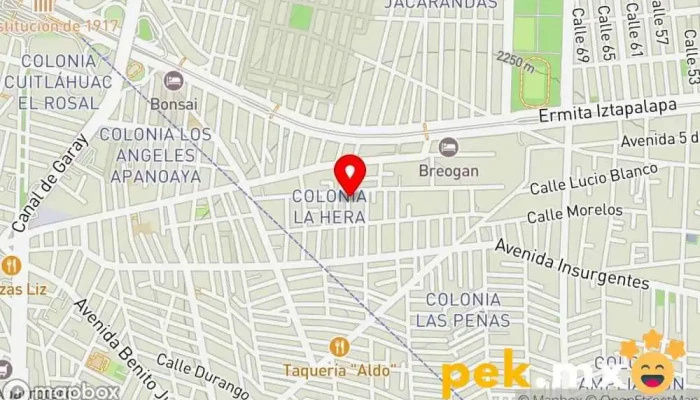mapa de LARE Automatizaciones e Instalaciones Eléctricas Industriales S.A.S de C.V. Servicio de instalación eléctrica, Proveedor de sistemas solares de agua caliente en Iztapalapa, Ciudad de México
