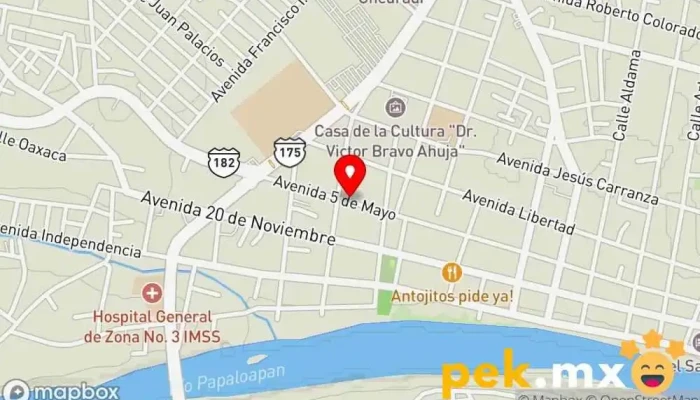 mapa de Material Eléctrico y Fontanería El Faro Tienda de electricidad en San Juan Bautista Tuxtepec