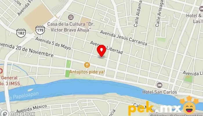 mapa de Materiales Eléctricos Kare de C.V. Tienda de electricidad en San Juan Bautista Tuxtepec