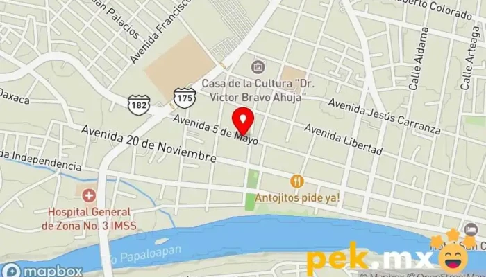 mapa de Materiales Eléctricos y Fontanería El Rayo Tienda de herramientas y troqueles en San Juan Bautista Tuxtepec