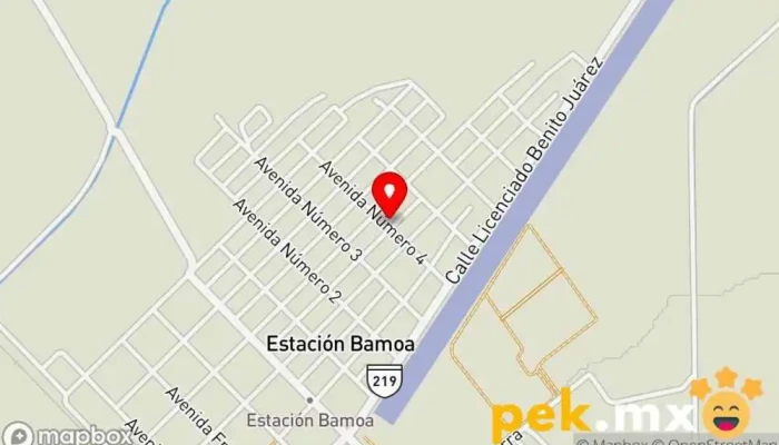 mapa de Materiales Mahisama Arvizu Proveedor de materiales de construcción en Estación Bamoa