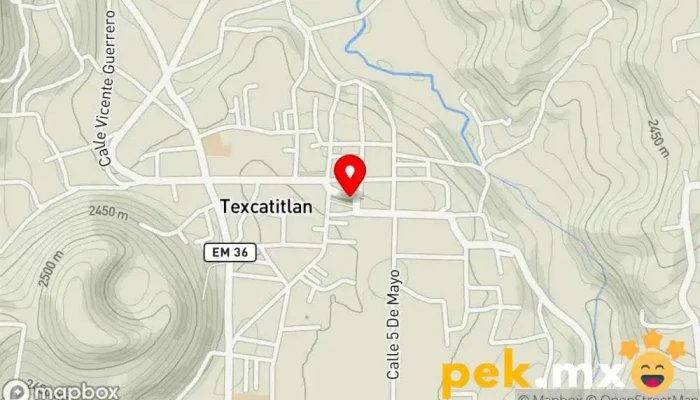 mapa de Municipio de Texcaltitlan, (Tixca), Estado de Mexico. Diputación en Texcaltitlán
