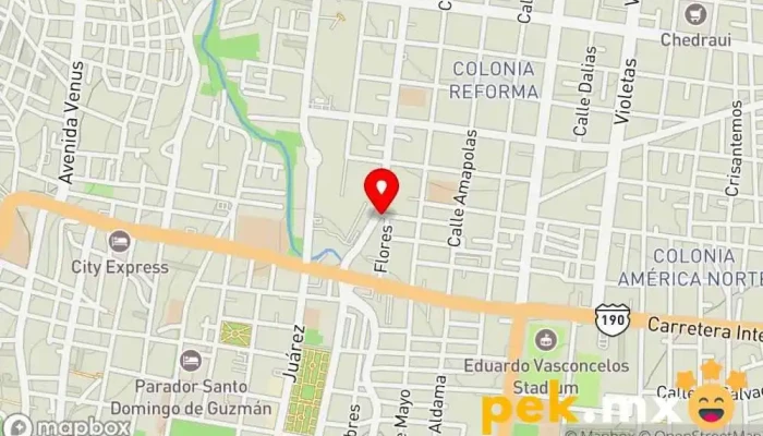 mapa de Plomería Electricidad y Gas Tienda de artículos de fontanería en Oaxaca de Juárez