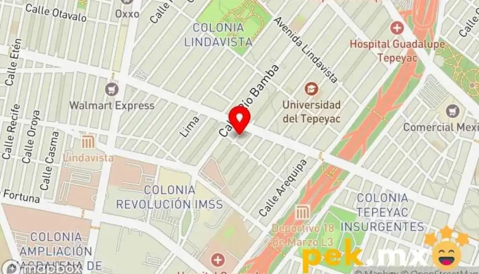mapa de PLOMERIA y ELECTRICIDAD OLVERA Electricista en Gustavo A. Madero, Ciudad de México