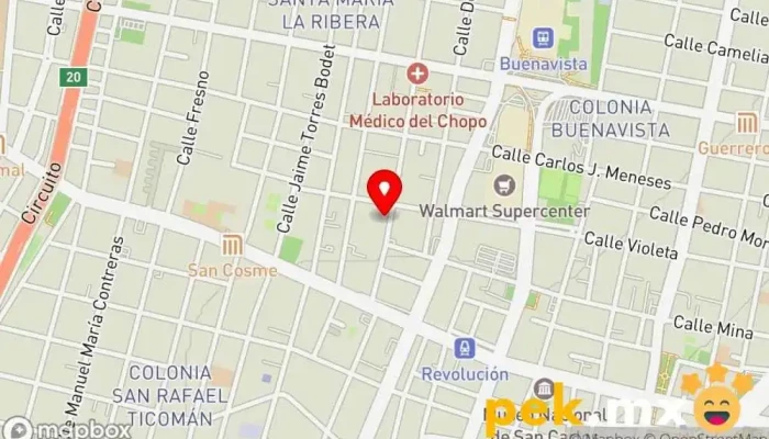 mapa de Plomero electrico el chopo Fontanero en Cuauhtémoc, Ciudad de México