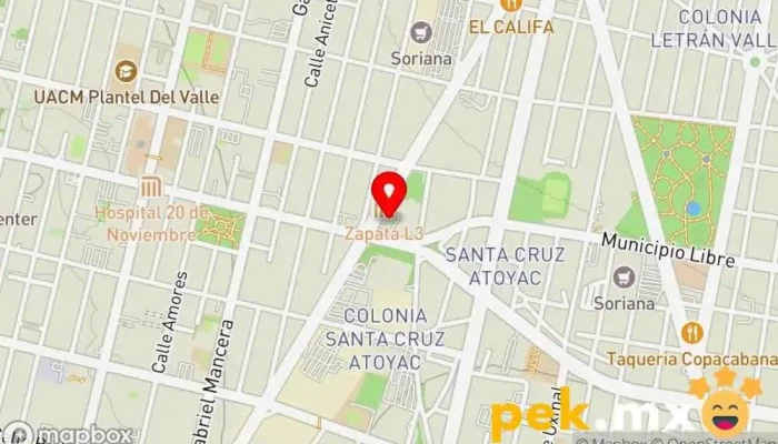mapa de PLOMERO Y ELECTRICISTA G-SUZ Persona de mantenimiento en Benito Juárez, Ciudad de México