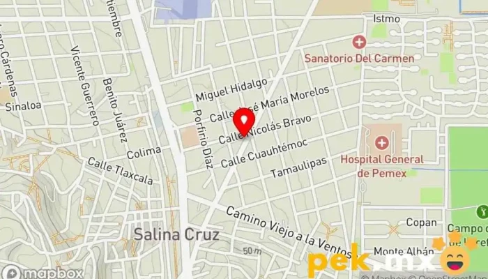 mapa de Refrielectric  en Salina Cruz