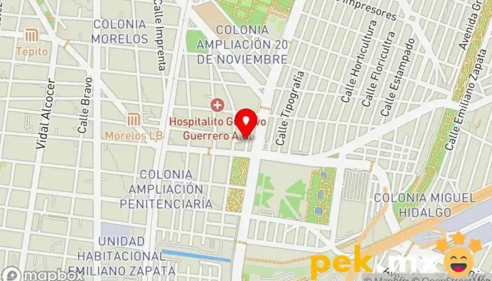 mapa de Servicio Castillo Electricista, Fontanero en Venustiano Carranza, Ciudad de México