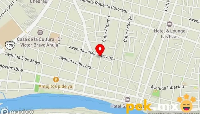 mapa de Servicio eléctrico Juárez Tienda de electricidad en San Juan Bautista Tuxtepec