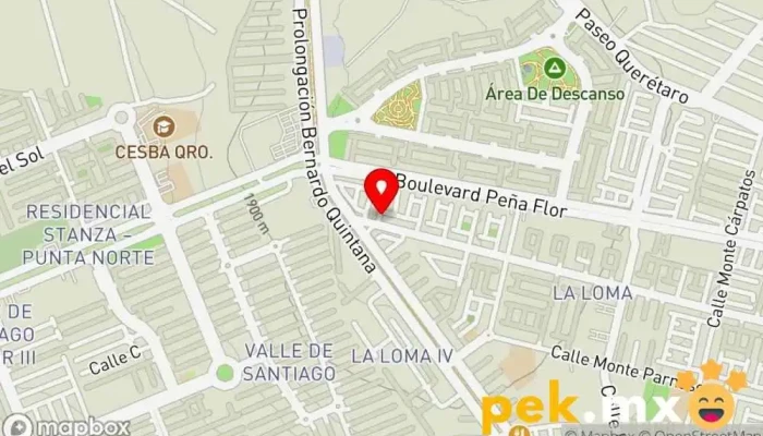 mapa de Servicios Eléctricos Residenciales e Industriales SELER Electricista en Santiago de Querétaro