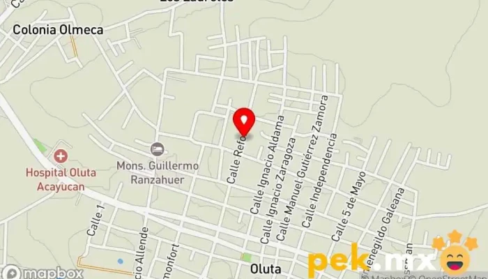 mapa de Taller de multiservicios Servicio de reparación de aire acondicionado, Servicio de instalación eléctrica, Fontanero en Oluta