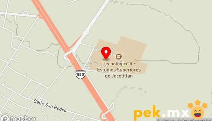 mapa de Tecnológico de Estudios Superiores de Jocotitlán (TESJo) Universidad, Escuela de Contabilidad, Escuela de Arquitectura, Universidad pública, Escuela técnica en Cdad. de Jocotitlán