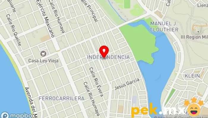 mapa de Tirado Calleros José Olegario Electricista en Mazatlán