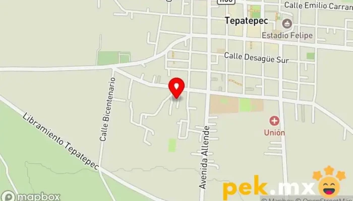mapa de UNITEK. GARAGE STORY. Chapa de Pintura, Linea Blanca, Refrigeración, Electrónica, Electricidad. Tienda de electrónica, Taller de chapa y pintura, Electricista, Tienda de artículos para el hogar en Pachuca de Soto