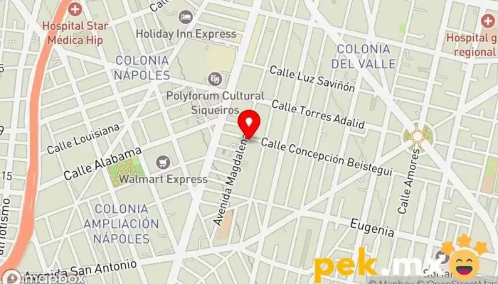 mapa de UVIE Krostec Servicio de instalación eléctrica, Ingeniero eléctrico, Electricista, Equipos y soluciones de energía en Benito Juárez, Ciudad de México